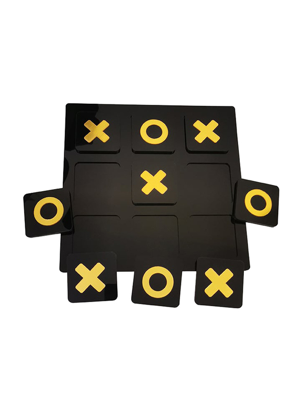 Acrylic Handmade Tic Tac Toe Game, Black/Yellow