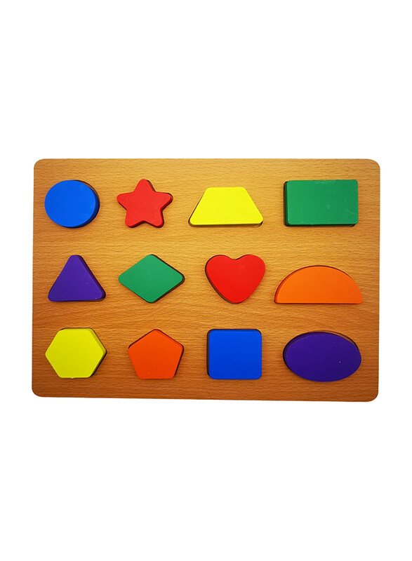 

Generic Geometric Wooden Shape Puzzles Blocks Shape Colour Sorting Toy Montessori Learning Matching Board Game for Kids
