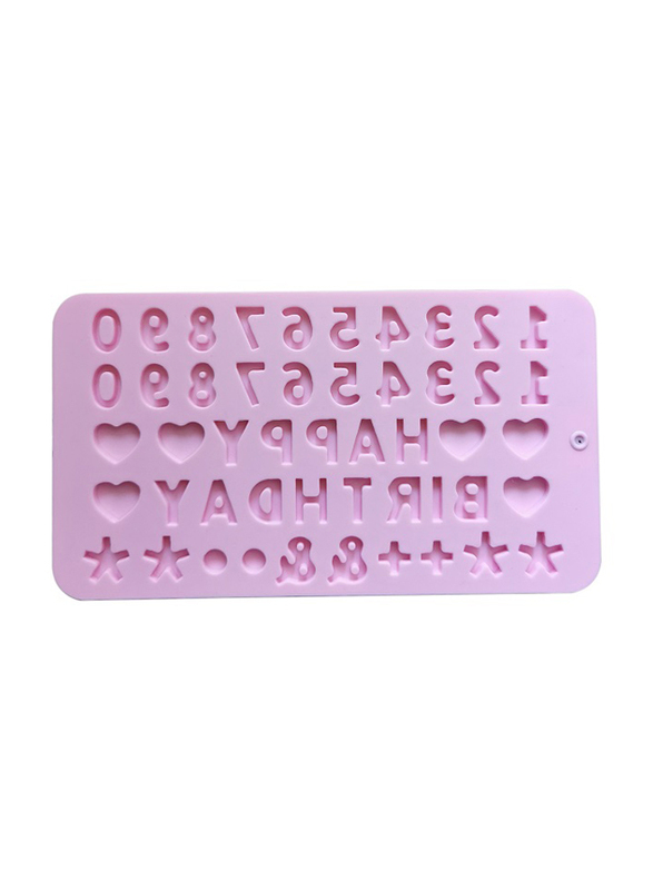 Number Letter Trays Silicone Chocolate Mold Cake Fondant Decorating Tools Ice Cube, Pink