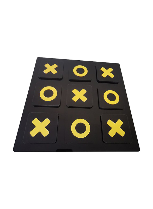 Acrylic Handmade Tic Tac Toe Game, Black/Yellow