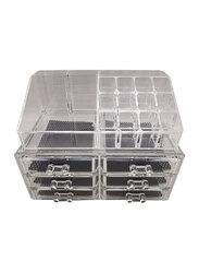 6 Drawer Multi-Function Drawers Makeup Cosmetics Jewelry Organizer, Clear