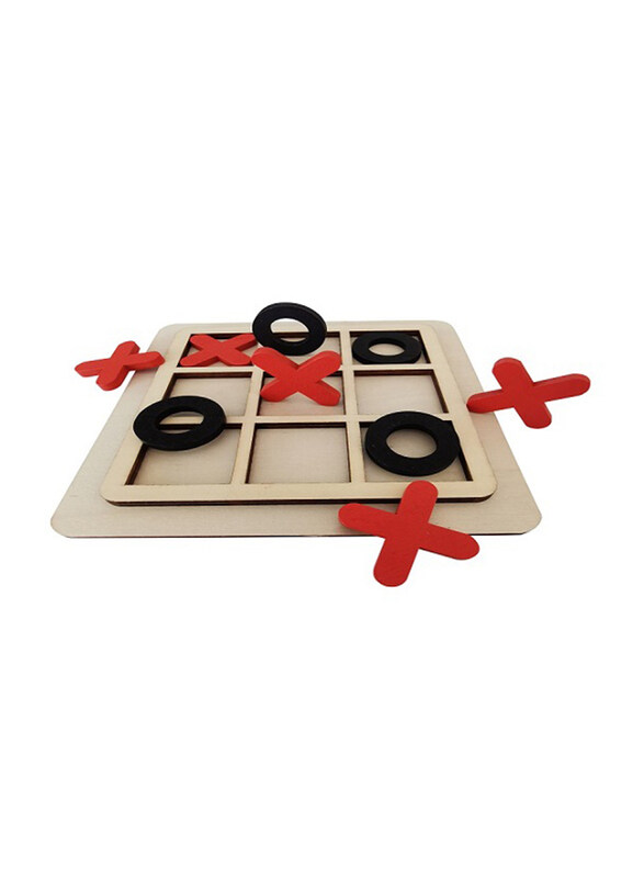 

Generic 10-Piece Creative Wooden Tic Tac Toe Game, Red/Black/Brown