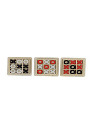 30-Piece Wooden Tic Tac Toe Game Set, Multicolour