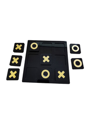 Acrylic 2 Players Tic Tac Toe Game Set, Black/Yellow