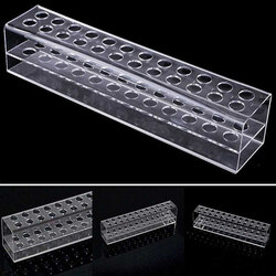 24 Holes Acrylic Clear Plastic Makeup Pen Brush Holder Stand Ballpoint Pen Rack, Clear