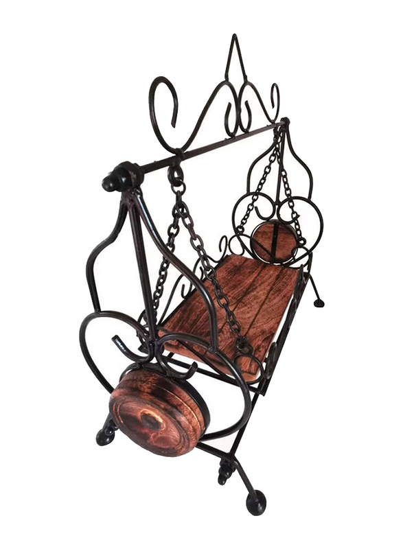 Swing Antique Showpiece, 37 x 36 x 18cm, Black/Brown