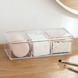 Acrylic Lipstick Holder StandCosmetic Makeup Organizer Case, 2-Pieces, Clear