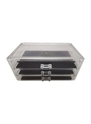 3 Drawers Cosmetic Storage Boxes For Bathroom Acrylic Transparent, Clear