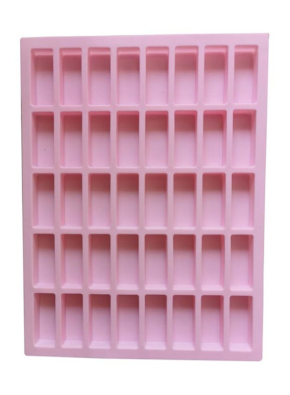 29cm 40-Cavity Caramel Rectangle Baking Mould, 29 x 22cm, Pink