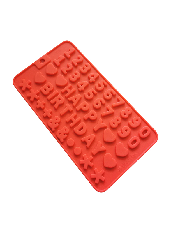 Number with Happy Birthday Letter Molds Candy Chocolate DIY, Red