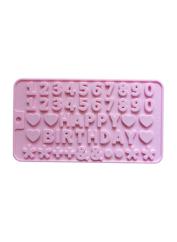 Number Letter Trays Silicone Chocolate Mold Cake Fondant Decorating Tools Ice Cube, Pink