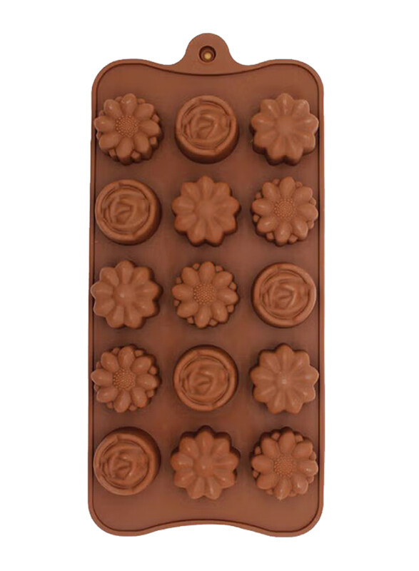 

Generic 15-Grids Flower Shaped Baking Mould, 2634127, 20x10x2centimeter, Brown