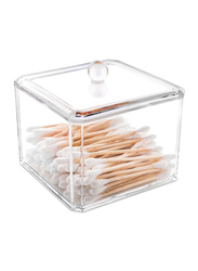 Cotton Swab Storage Dispenser & Cotton Ball Swab Holder with Cotton Bud Storage Box, Clear