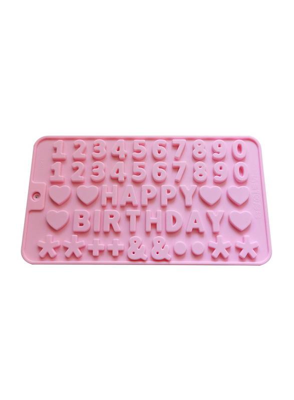 Number Letter Trays Silicone Chocolate Mold Cake Fondant Decorating Tools Ice Cube, Pink