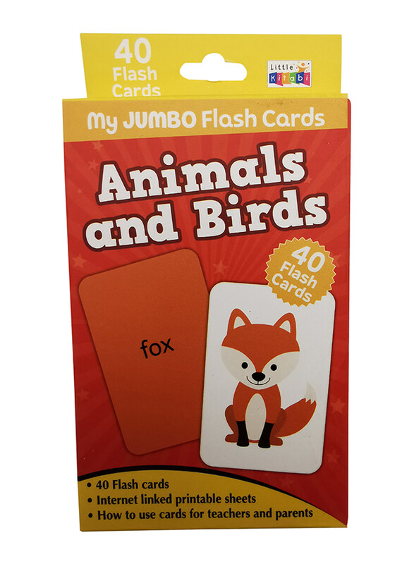 

Little Kitabi My Jumbo Animals & Birds Flash Cards Set, 40 Pieces, Ages 3+