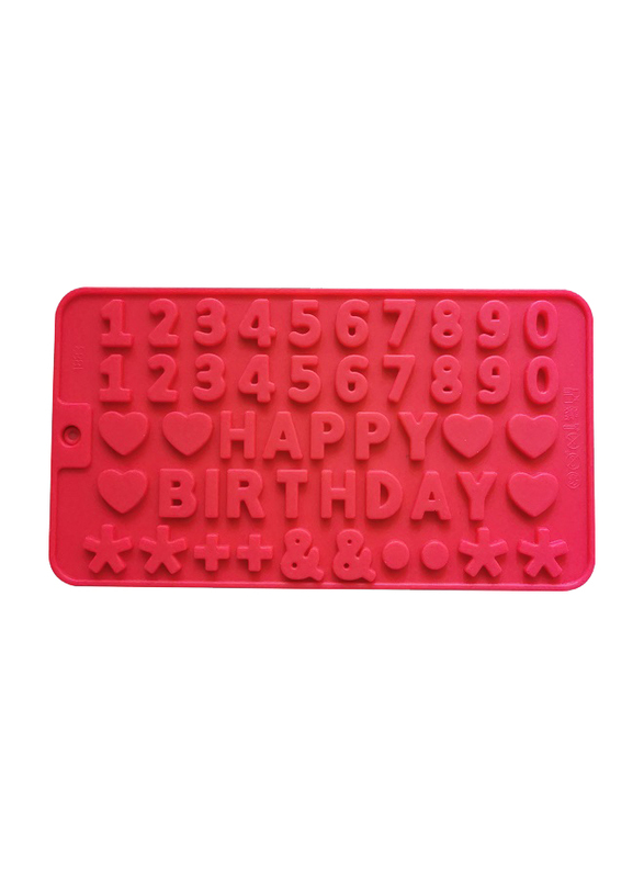 Number with Happy Birthday Letter Molds Candy Chocolate DIY, Red