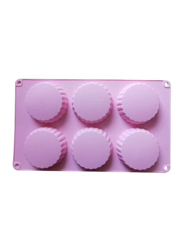 

Generic 6-Holes Round Baking Mould, MLDND-39, 29x17x2cm, Purple