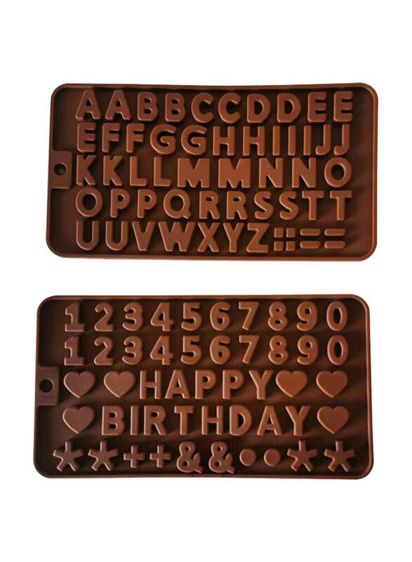 

Generic 2-Piece Alphabets Letter Silicone Mould, SMZE-5981, 21x11cm, Brown