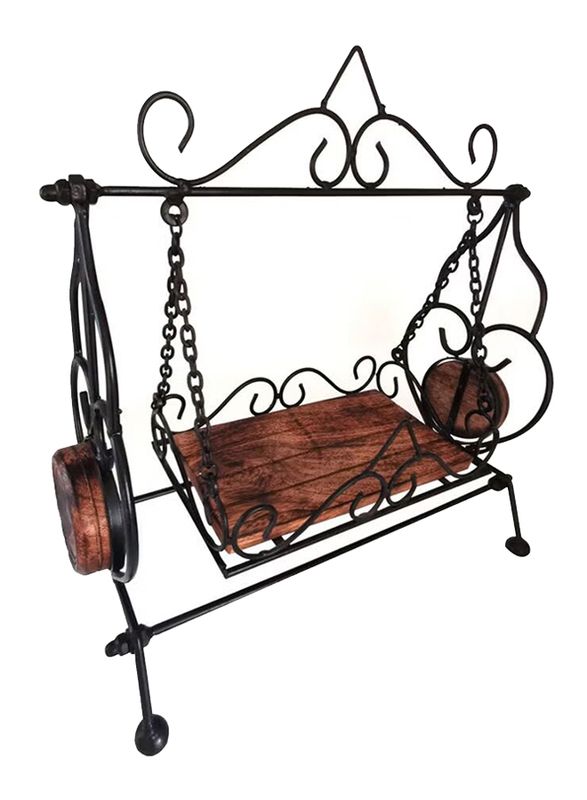 Swing Antique Showpiece, 37 x 36 x 18cm, Black/Brown