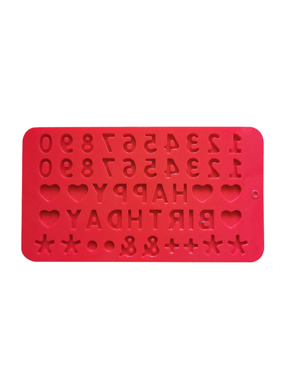 Number with Happy Birthday Letter Molds Candy Chocolate DIY, Red