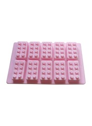 19cm Silicone Chocolate Non-Stick Rectangle Baking Mould, 19 x 12cm, Pink