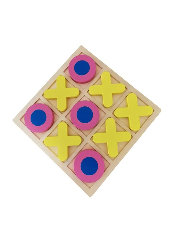 Tic Tac Toe XO Wooden Board Games, Multicolour