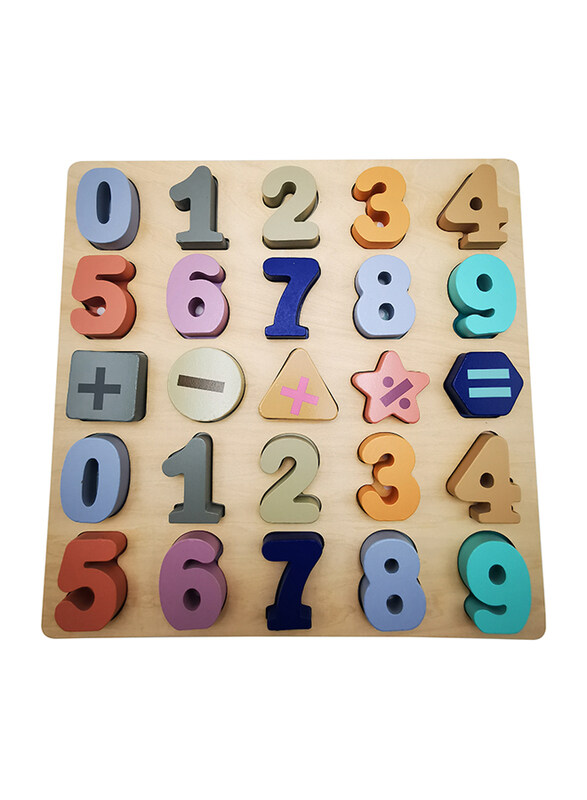 

Generic Wooden Number Puzzle Preschool Educational Learning Toy Set, 26 Pieces, Multicolour, Ages 3+