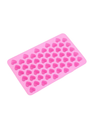 55-Mini Heart Shape Ice Cube Fondant Chocolate Tray Mould, 46196, Pink