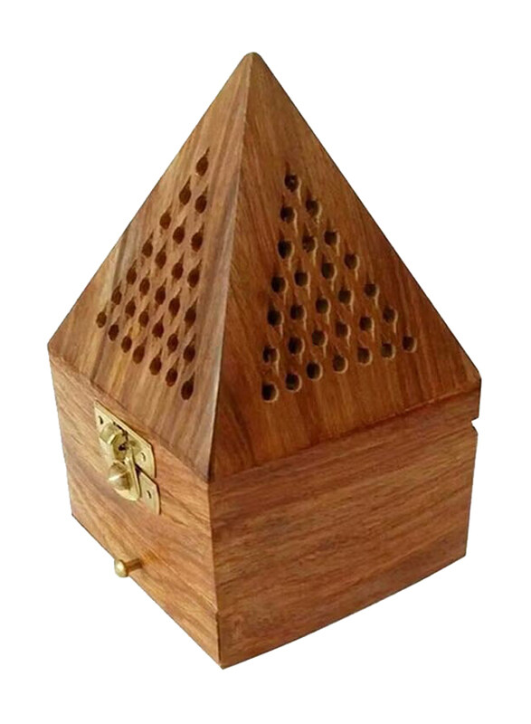

Generic Pyramid Shaped Incense Burner, 9 x 9 x 15cm, Brown