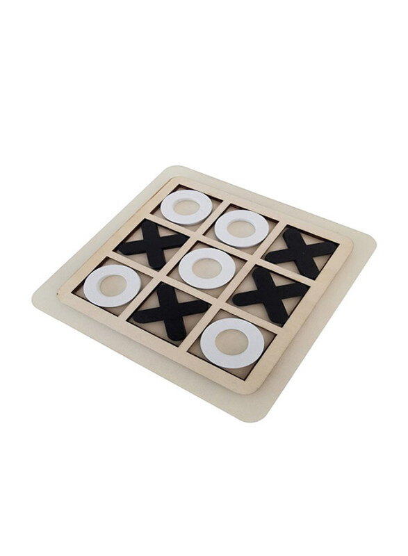 

Generic 10-Piece Creative Wooden Tic Tac Toe Game, Black/White/Brown