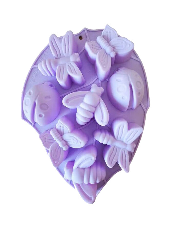

Generic 8-Cavity 3D Insect Design Mould, Ezm-47, 28x21cm, Purple