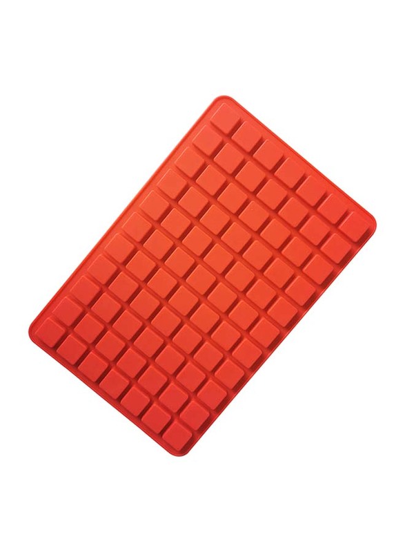 33cm 77-Cavity Silicone Chocolate Square Baking Mould, 33 x 22cm, Red