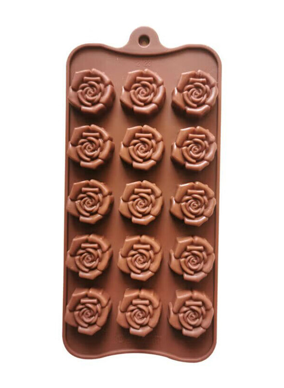 

Generic 15-Cavity Rose Shaped Silicone Mould, MSCE-5503, 10.5x20cm, Brown