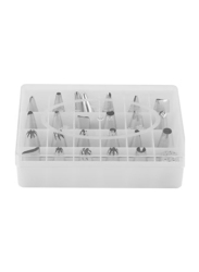 24-Pieces Stainless Steel Piping Nozzles, Silver