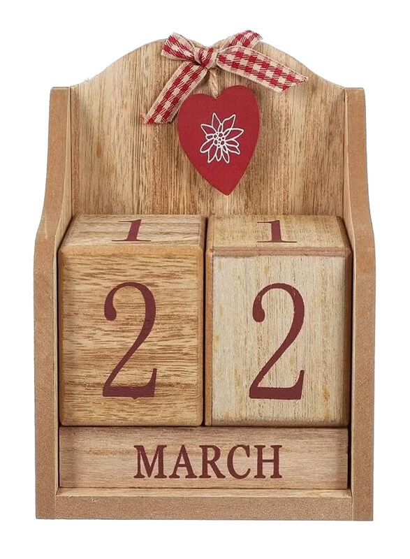 

Generic Wooden Calendar Perpetual Desk Calendar Block, DCK984, Brown