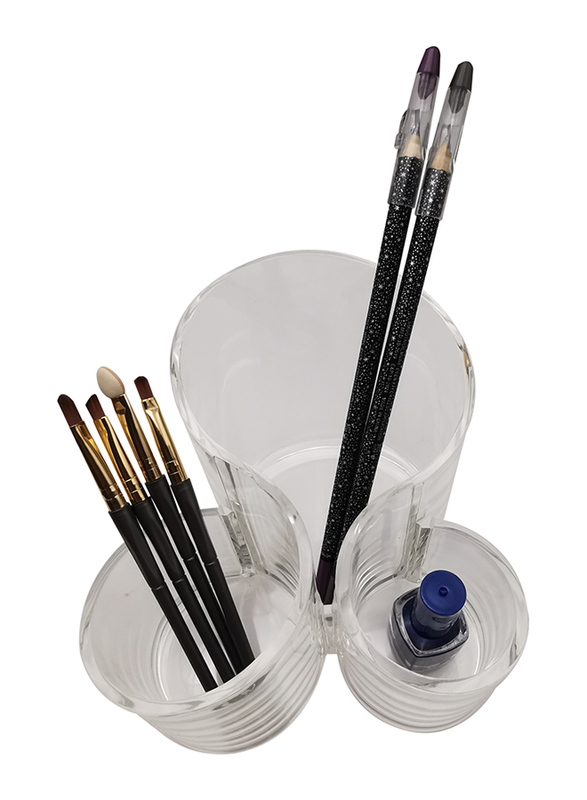 Acrylic Makeup Brush Holder Display Cosmetic Organizer, Clear