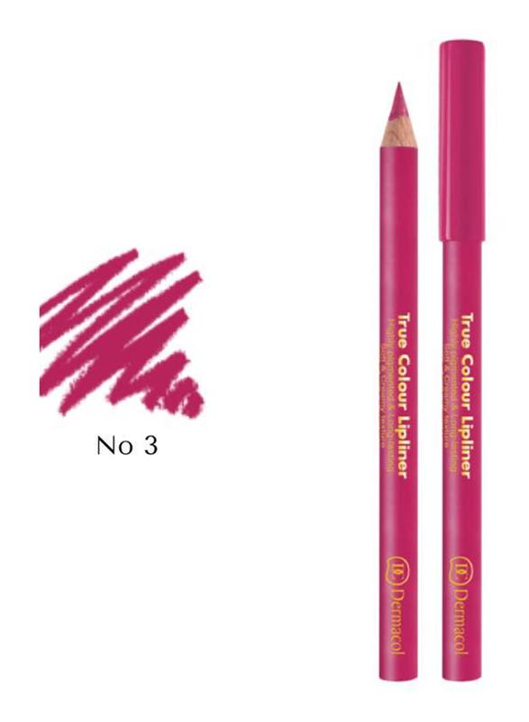 Dermacol True Colours Lip Liner, No. 3, Pink