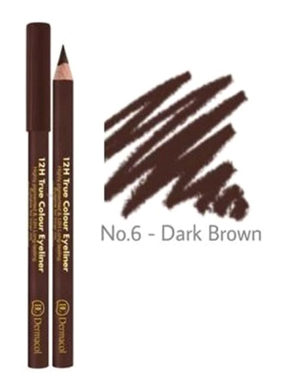 Dermacol 12H True Colour Eyeliner, No. 6 Dark Brown