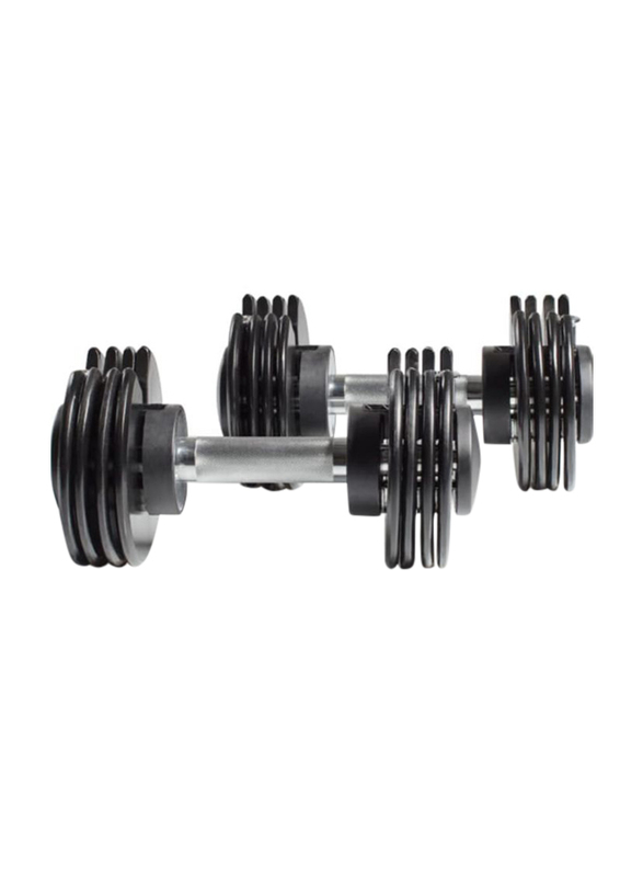 NordicTrack Speed Weight Adjustable Dumbbells Set, 2 x 10 KG, Black