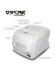 Oscar POS88F Thermal POS Receipt Printer with Auto-Cutter & Kitchen Beep, 80mm, White