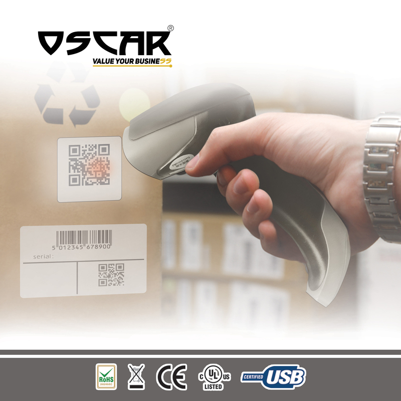 Oscar UniBar II BT 3-in-1 Wireless 2D QR 1D Barcode Scanner with Cradle, Black