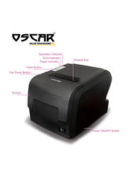 Oscar POS88F Thermal POS Receipt Printer with Auto-Cutter & Kitchen Beep, ESC/POS Support, 80mm, Black