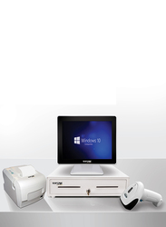 Oscar POS System, Intel Core i5 4th Gen 1.6 GHz, 4GB RAM, 128 SSD, 15 inch Touchscreen POS Terminal, Thermal Receipt Printer 80mm, Cash Register Drawer, Barcode Scanner 1D, White