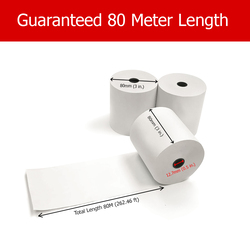Oscar Thermal POS Receipt Printer Paper Roll, 80mm x 80m, 60 Rolls, White
