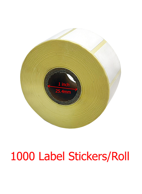 Oscar Sticker Labels for Barcode Label Printer, 5 x 1000 Labels, White