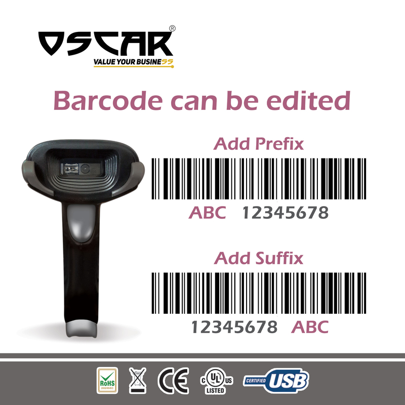 Oscar UniBar I 1D Barcode Scanner, Black
