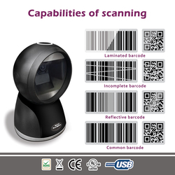 Oscar UniBar CoreBit 1D QR 2D Barcode Scanner, Black