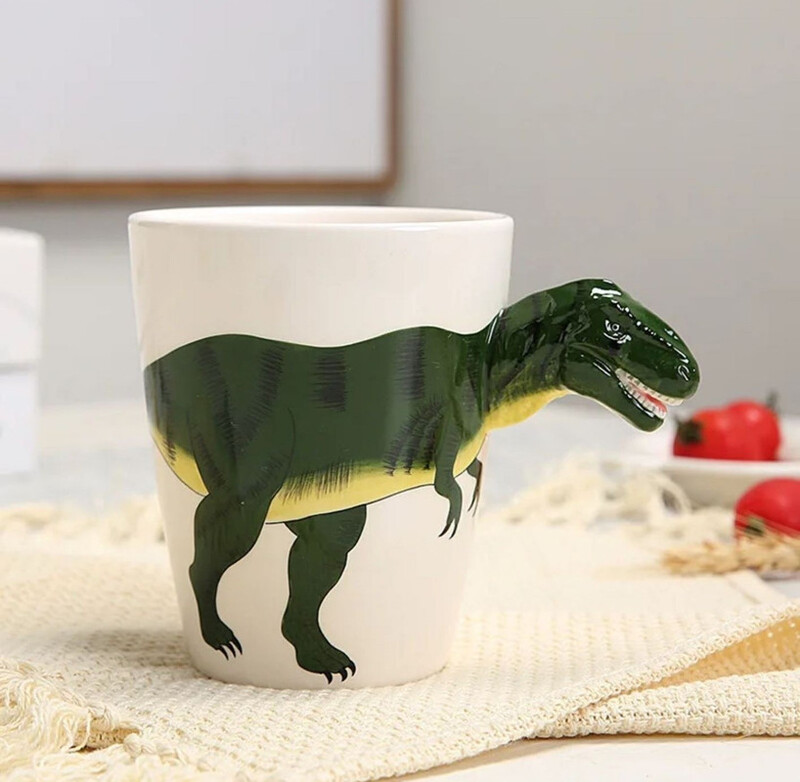 Ceramic 3D  Coffee Mug, Hand-Painted Mug Cute Animal Tea Mugs, Coffee Cup, Ideal Gift for Kids/Teenagers/Man/Woman  Corporate Gifting, Premium Mug 13.5 oz.( T-REX )