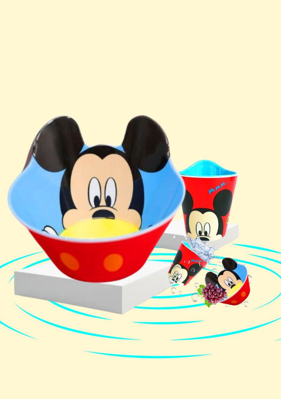 Disney Character Children Melamine Anti Shock Drop Proof Dining Bowl and Cup Set MICKEY