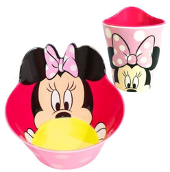 Disney Character Children Melamine Anti Shock Drop Proof Dining Bowl and Cup Set MINNIE